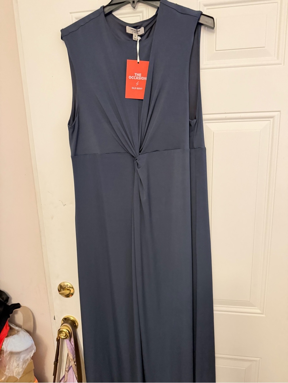 Old Navy Sleeveless Twist-Front Maxi Dress in Slate Blue XL